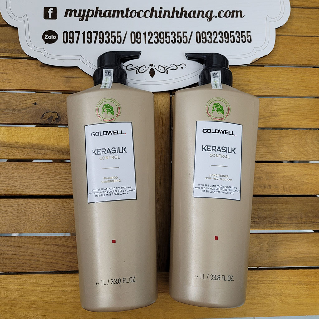 Dầu gội hoặc xả goldwell suôn mượt kerasilk control 1000ml