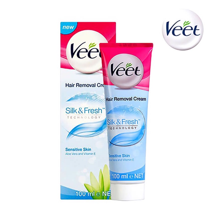 Kem Tẩy Lông Veet Silk & Fresh Hair Removal Cream 100 ml Chính Hãng cho da nhạy cảm , Hiệu Quả Tức Thì, An Toàn Tuyệt Đối, Không Đau Rát