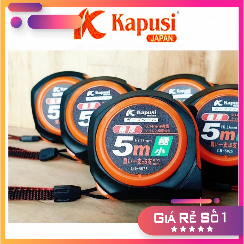 Thước mét Kapusi cao cấp, Thước lỗ ban phong thủy 3m/5m/7,5m/10m, Vỏ bọc cao su chống va đập