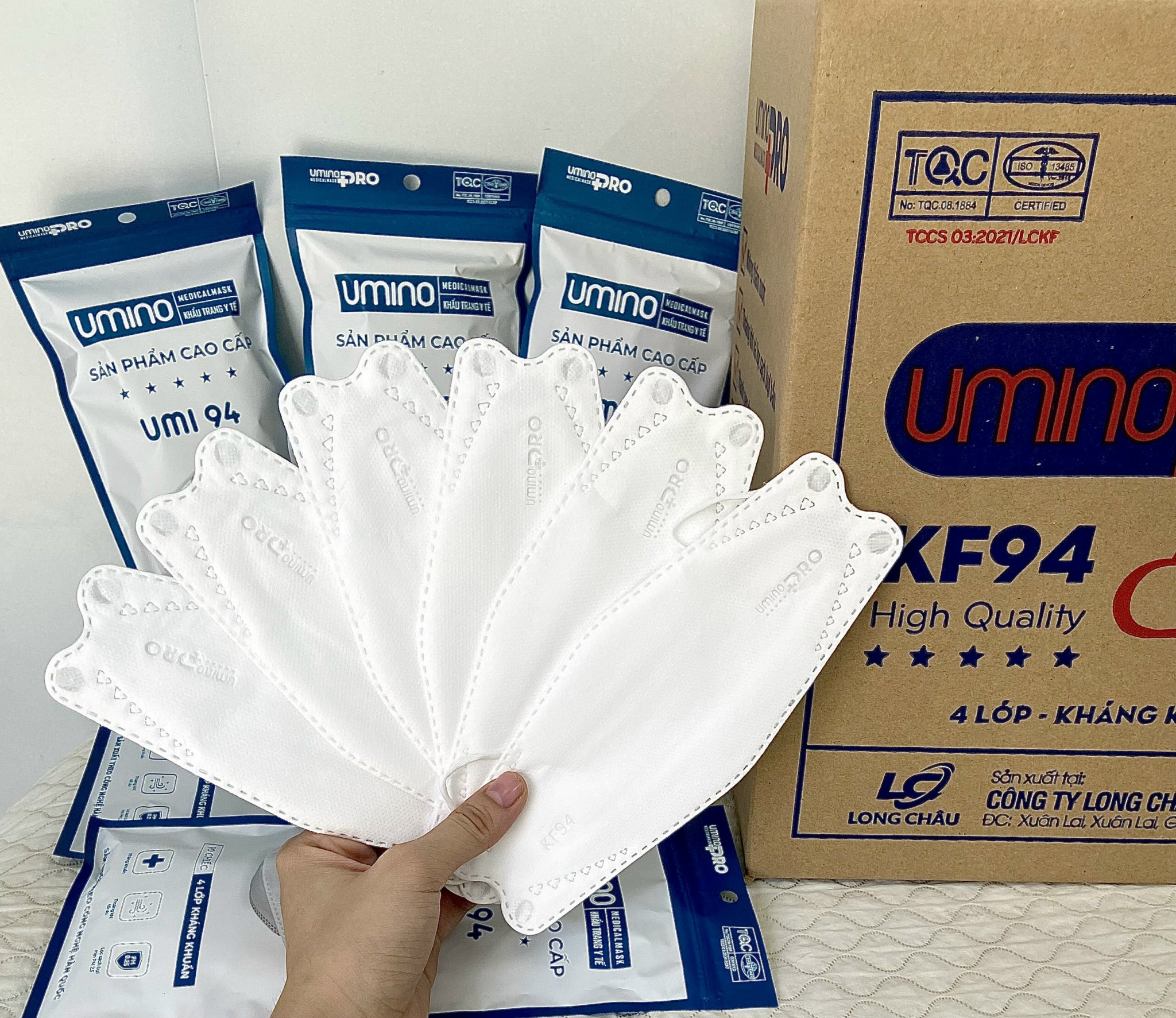 [Thùng 300 chiếc] khẩu trang y tế 4 lớp kháng khuẩn cao cấp kf94 Umino Pro Hàn Quốc