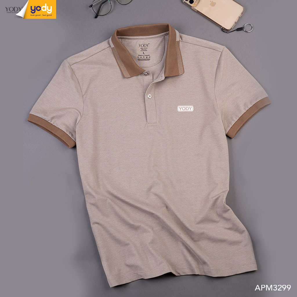 [Nhiều màu] Áo Polo Nam YODY Mắt Chim Áo Phông Thun Nam Ngắn Tay Phối Bo Chất Liệu Số 1 Mát Mềm Không Nhão(APM3299)