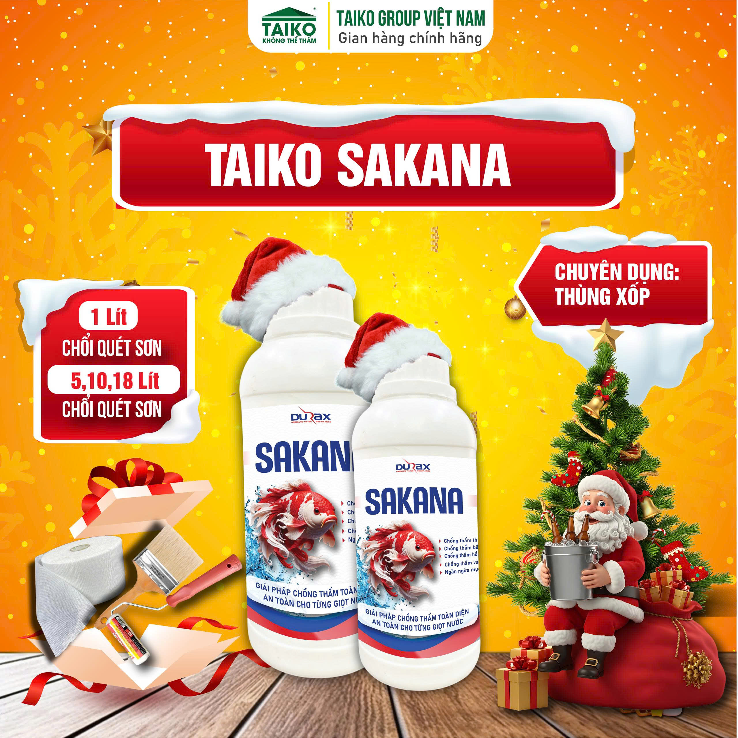  Sơn Chống Thấm Thùng Xốp - Hồ Cá - Hồ Xi Măng Chống Rêu   TAIKO SAKANA Dung Tích 500ml 