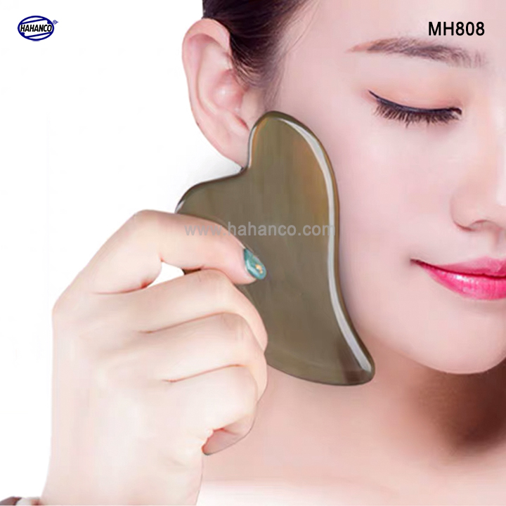 Dụng cụ Mát xa Cạo gió sừng loại dày đẹp - làm mịn da mặt và toàn thân - chống lão hóa cho da - MH808- HAHANCO