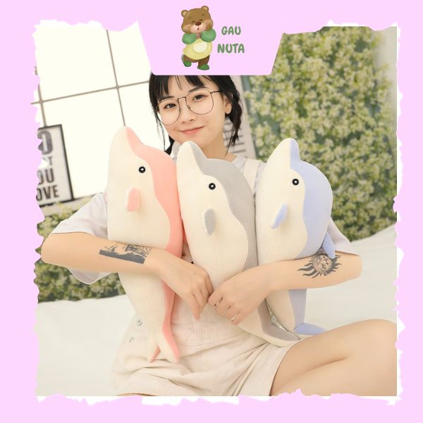 Gấu bông hình con cá heo siêu dễ thương đủ màu đủ size cho bé nuta