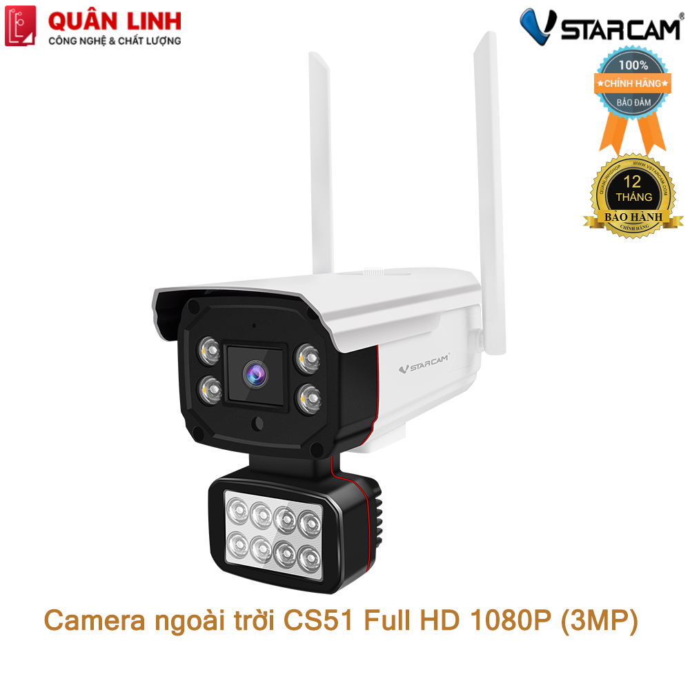 Camera ngoài trời Vstarcam CS51 Full HD 1080P (3MP) quay đêm có màu, bảo hành 12 tháng