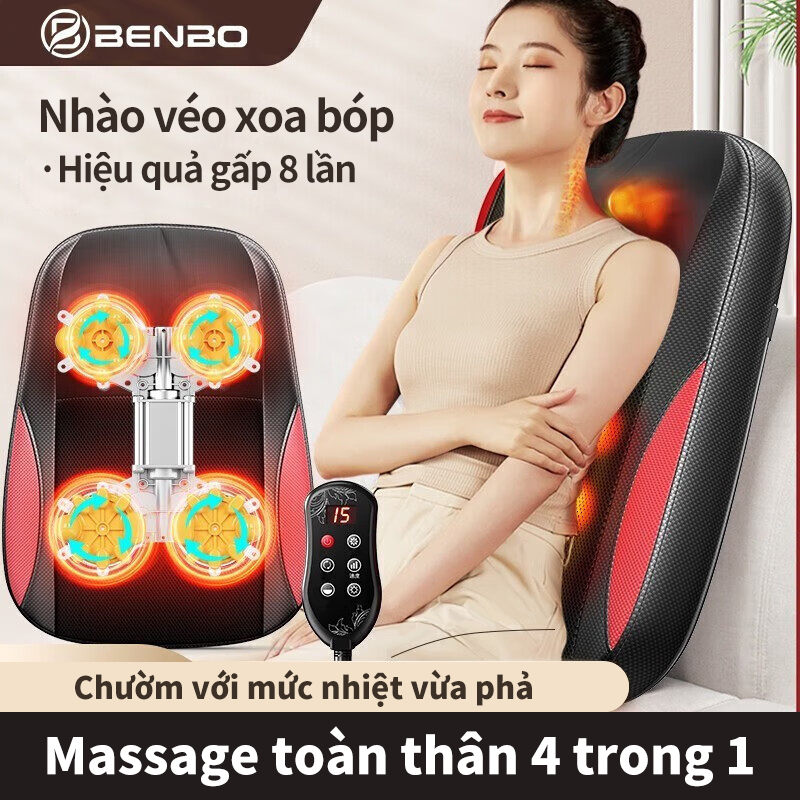Đệm massage đa năng, nhào véo thông minh cùng lúc vai lưng