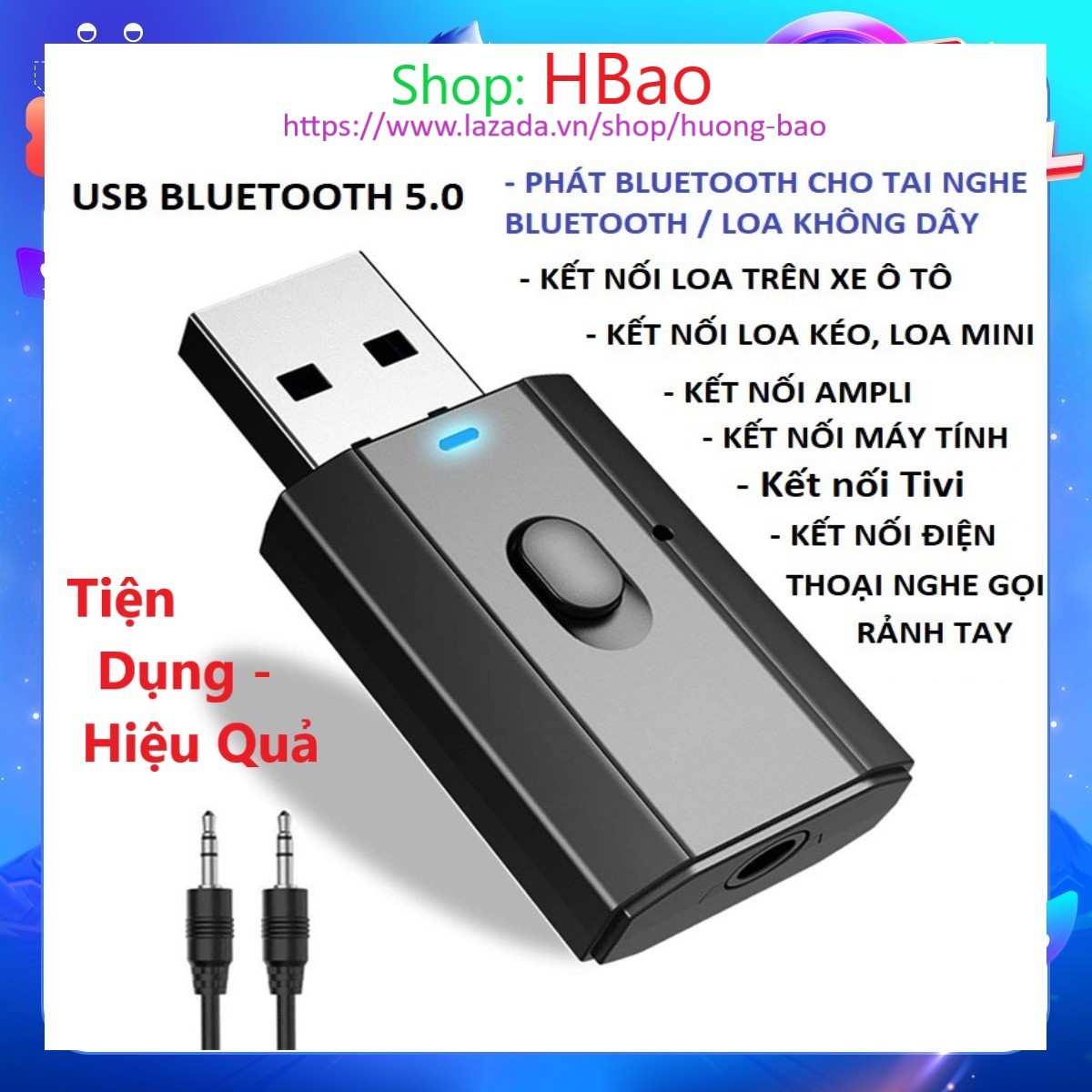 USB thu Bluetooth (Dùng cho loa, Amply, tivi ) giá tốt