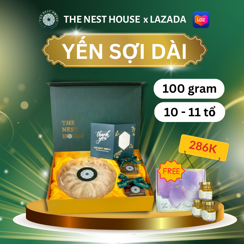 100G Tổ Yến Sào Khánh Hoà Nguyên Chất Tinh Chế Sợi Dài Loại 1 The Nest House