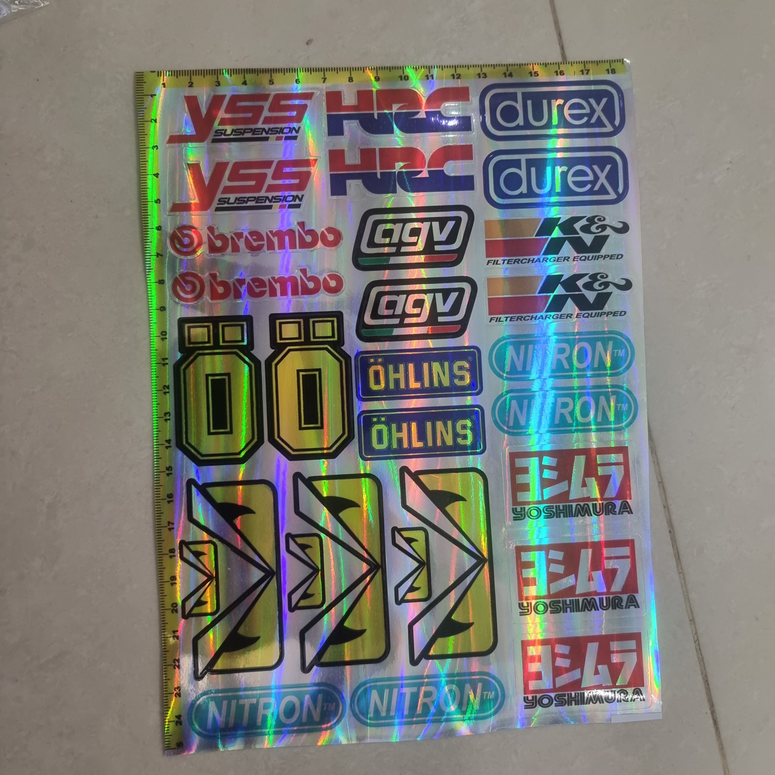 Combo Logo sticker trang trí xe máy 7 màu