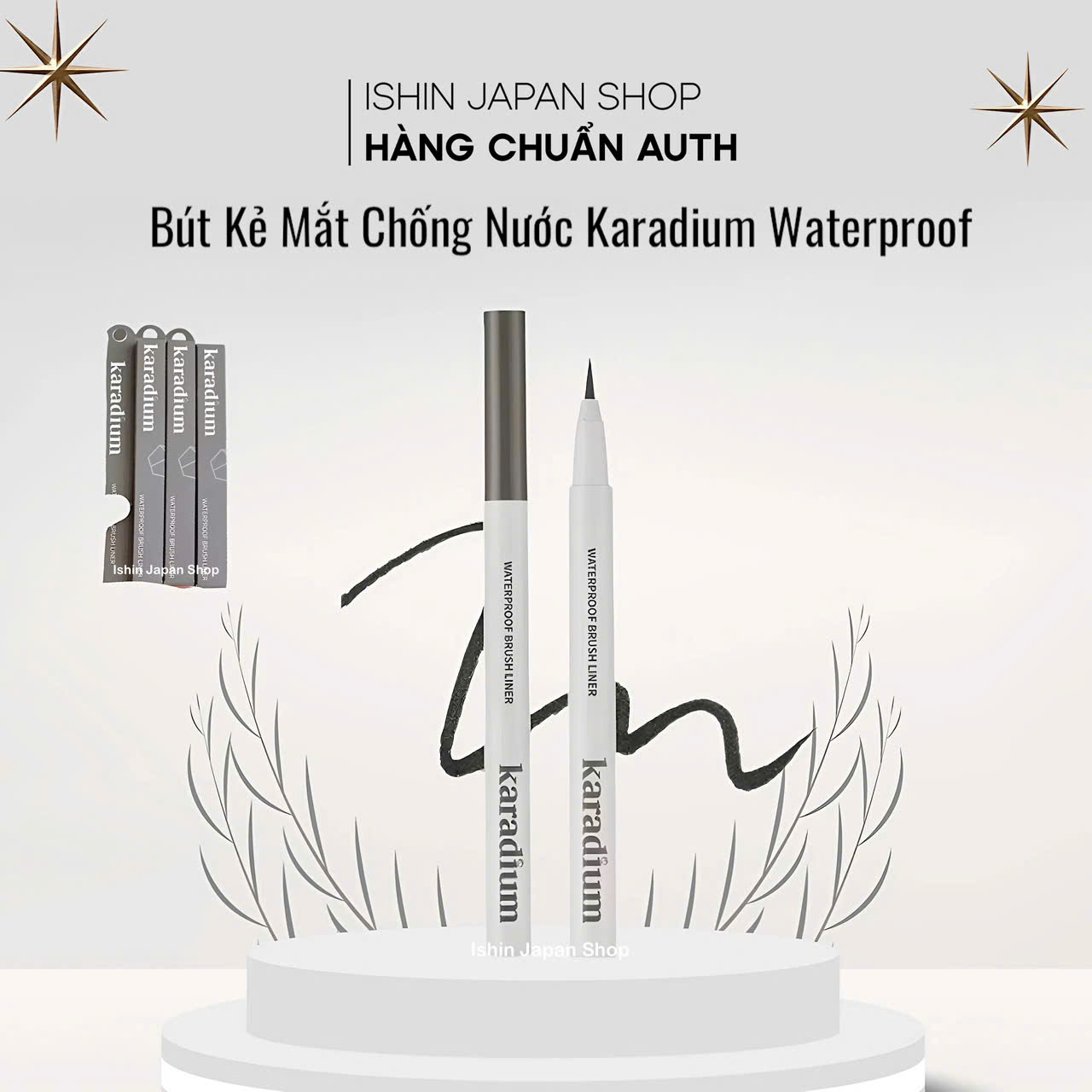 (Mẫu mới) Chì Kẻ Mắt Nước Chống Thấm Nước Karadium Waterproof Eyeliner Pencil Màu đen