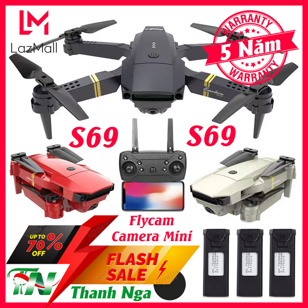 Máy Bay Flycam Camera Mini S69 Pro Max Phiên Bản Mới Nhất 2023 Động Cơ Mạnh Mẽ Hơn Bay Lâu Hơn Tầm Bay Xa Hơn