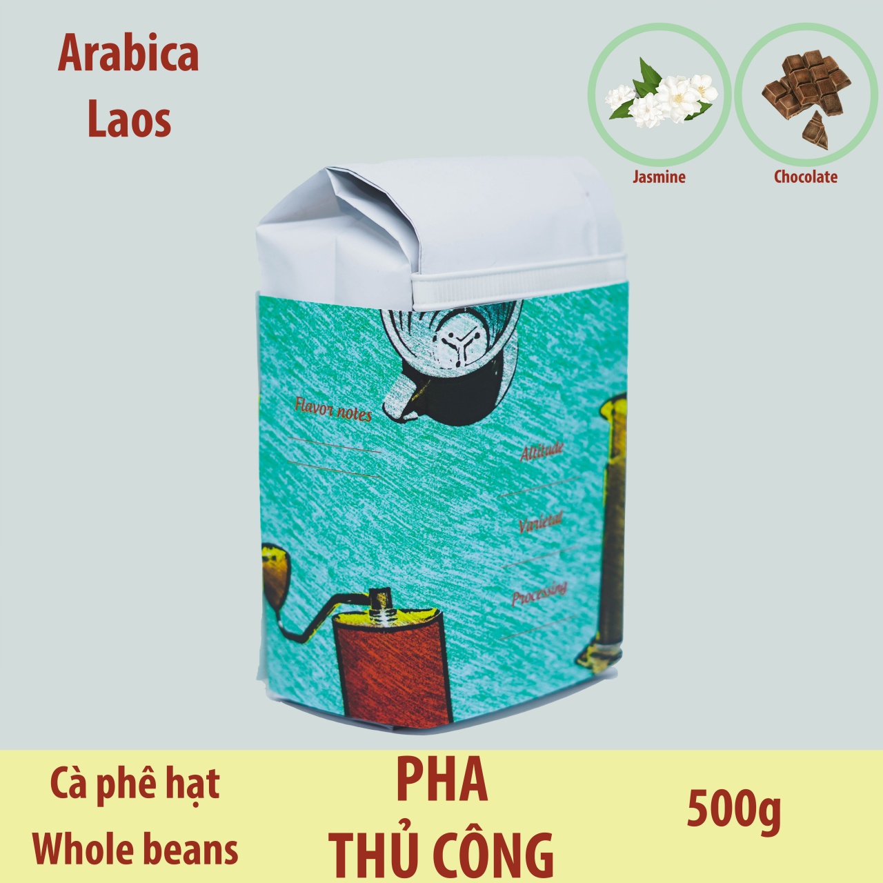 Arabica Laos / Cà phê Hạt - 500g | mi-li-gam roastery #miligam cà phê rang xay pha pour over / cold brew / moka pot