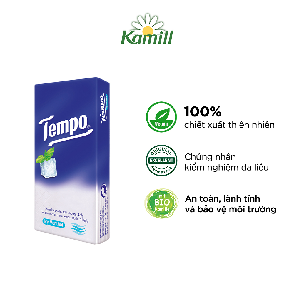 Khăn giấy bỏ túi Premium Tempo Pepit Icy Menthol 4 lớp
