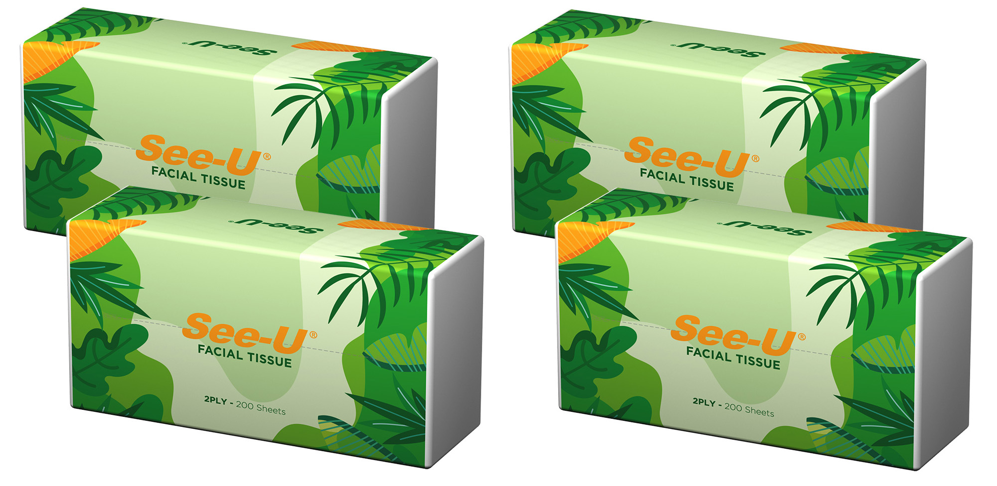 [HCM]Combo 4 gói Khăn Giấy Rút See-U 2 Lớp 200 Tờ/gói