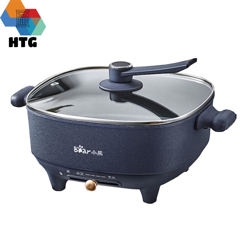 Nồi lẩu điện đa năng Bear DHG-C60-F2 thanh gạt thế hệ mới chế độ tự ngắt khi hết nước 3 mức nhiệt tiện lợi hàng chính hãng