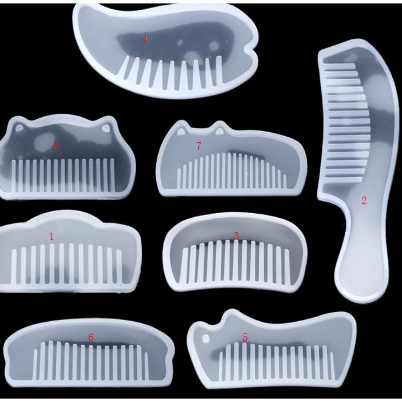 Khuôn nhựa silicon làm lược 8 kiểu resin