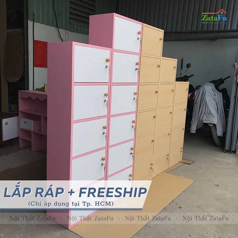 Tủ locker gỗ đựng hồ sơ đứng nhiều sàn đa năng ktt-20