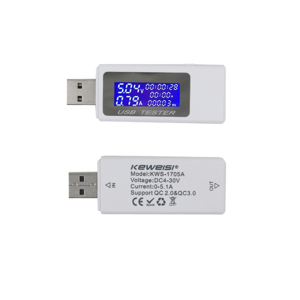 9 in1 Digital LCD Display USB Tester Voltage Current Tester Power Meter amp  volt ammeter detector power bank charger indicator 4-30v 