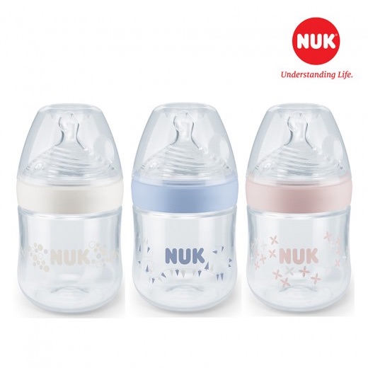 Bình sữa Nuk Nature Sense núm ti Silicone S1-M