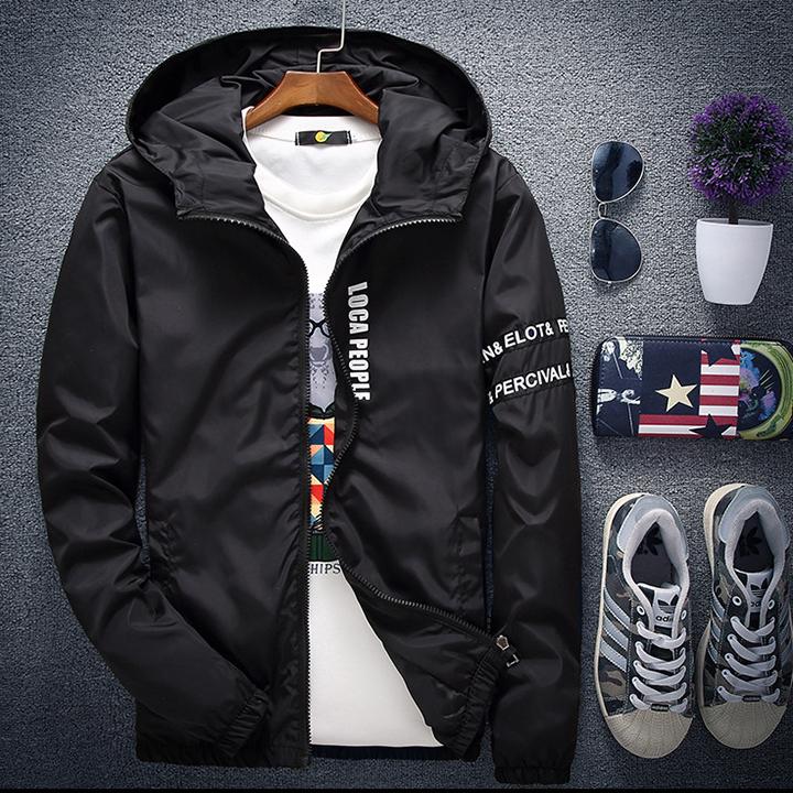 Áo khoác gió nam 2019 có mũ chữ Loca people - Áo khoác gió nam - Áo rét nam 3041