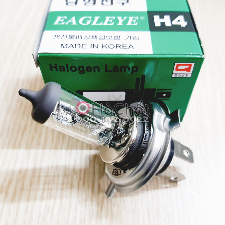 Bóng Đèn Pha/Cos Halogen EAGLEYE H4 12V 60/55W 🚘 Dùng cho xe ô tô Hyundai, Kia, Toyota ...