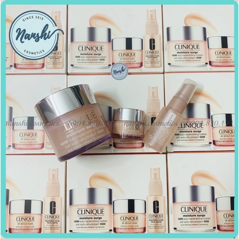 Set Kem Dưỡng Ẩm Clinique Moisture Surge 100Hour Nanshi Cosmetics