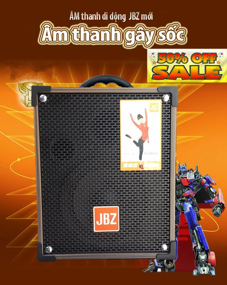 Loa kéo vali du lịch JBZ NE-108 Bluetooth Tặng kèm Micro Không Dây, Phía trên cùng là màn hình led hiển thị các chế độ kết nối bluetooth/usb.  - Bên dưới là các nút tùy chỉnh bài hát, cho phép bấm qua hay lùi bài về. bảo hành 12 tháng
