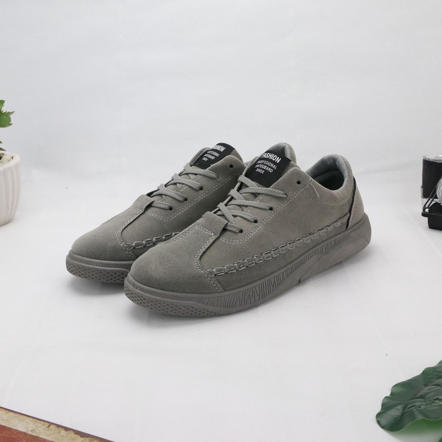 Giày sneaker nam G390 giày thể thao nam full xám cổ thấp