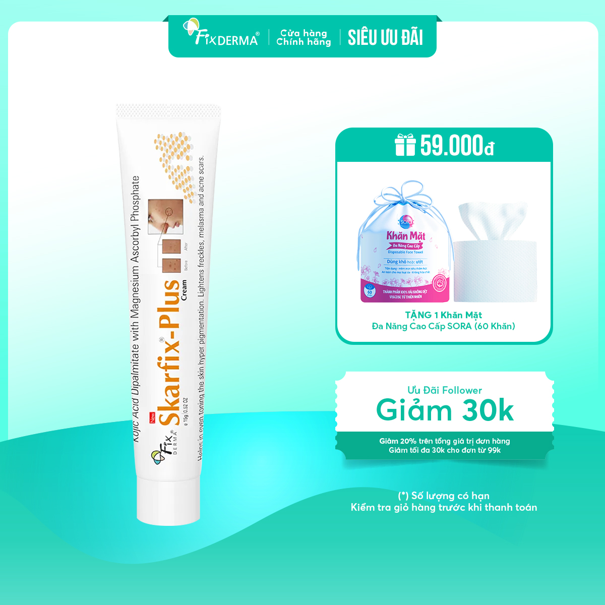 [Reduce Dark Spots] Fixderma Skarfix Plus Facial Whitening Cream for Melasma, Freckles, Dark Spots, Skin Whitening, Can Replace Skarfix Tx Vitamin C Serum Fixderma Vietnam