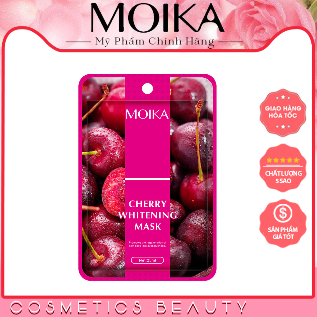 Mặt nạ dưỡng trắng cherry moika tái tạo tế bào da, cải thiện tình trạng xỉn màu