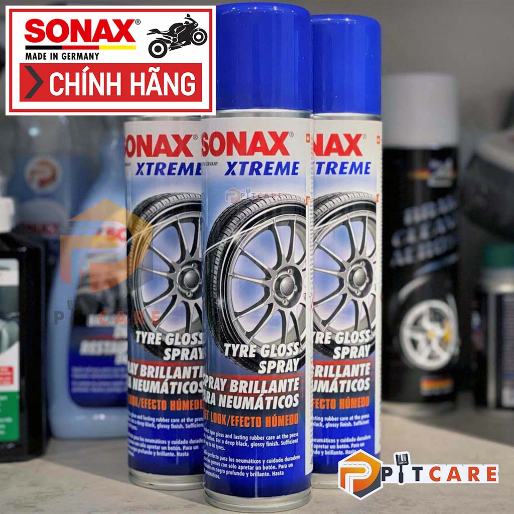 Chai xịt bảo dưỡng lốp xe sonax xtreme tyre gloss spray 235300 400ml làm đen bóng lốp như mới