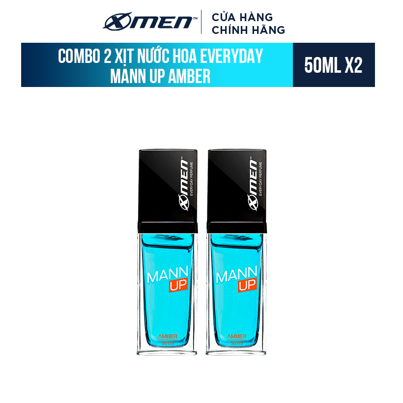 Combo 2 Xịt nước hoa hằng ngày X-Men Everyday Perfume Mann Up Amber 50ml/chai