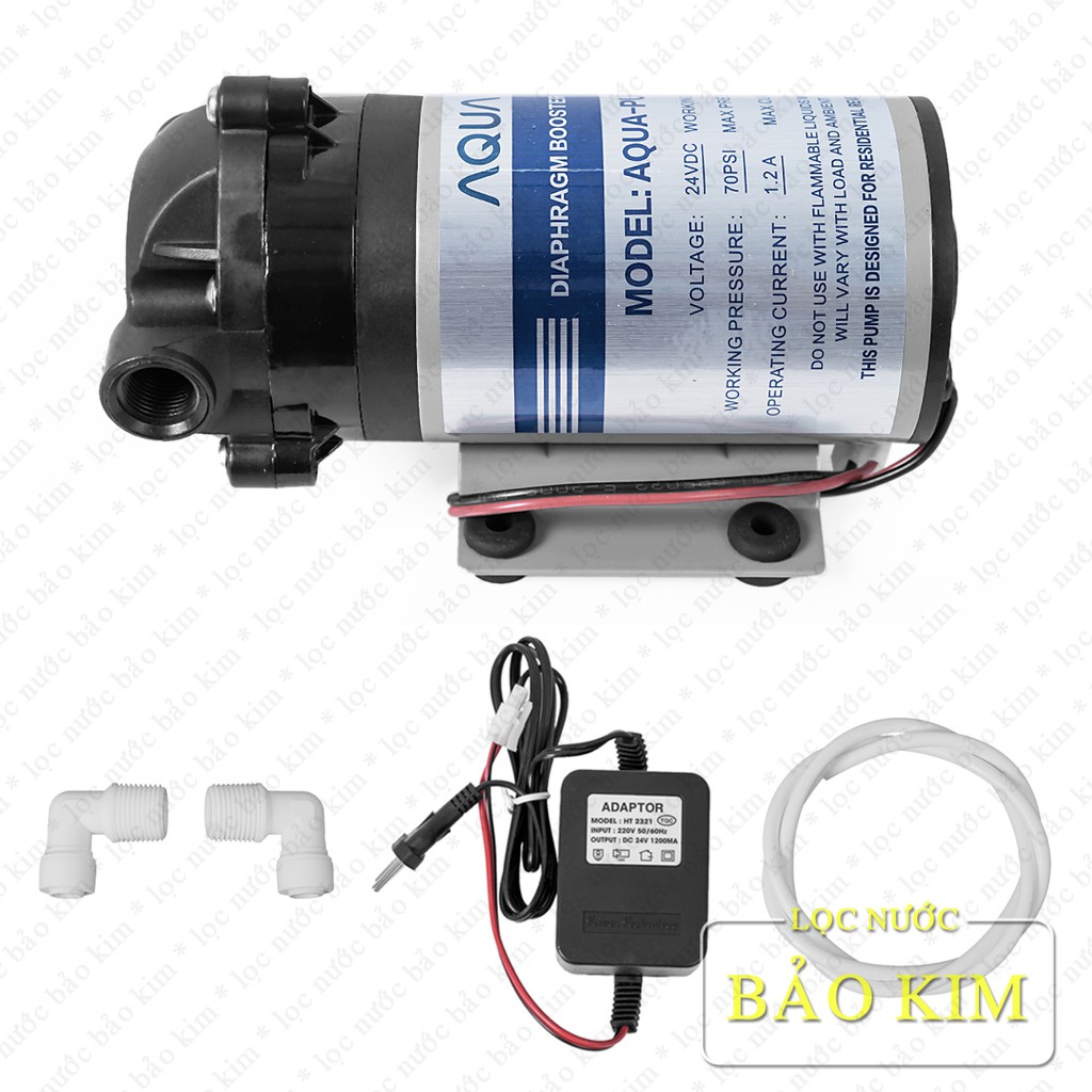 Bộ bơm tăng áp đầy đủ phụ kiện cho máy lọc nước RO