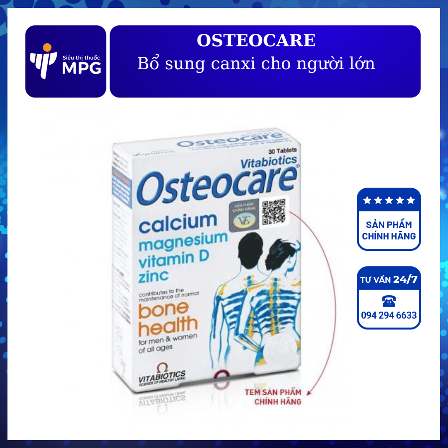 Osteocare Viên uống canxi giúp xương và răng chắc khỏe