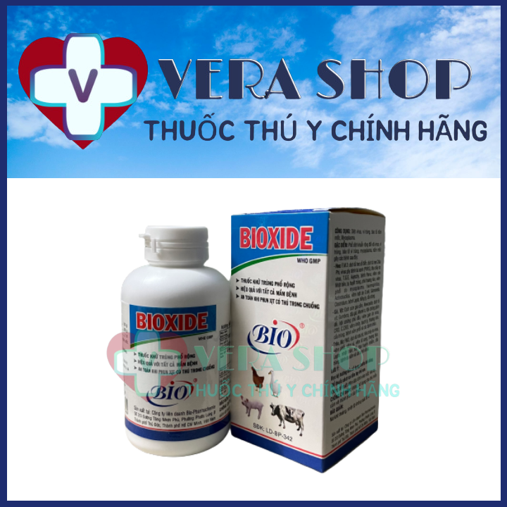 Bio xide bioxide 60ml - thuốc sát trùng phổ rộng, hiệu quả cao với tất cả mầm bệnh cho heo, gà, vịt, trâu bò - sỉ lẻ thuốc thú y