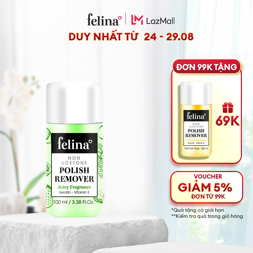 Nước rửa móng tay cao cấp Felina Nail 100ml - Hương Trái Cây