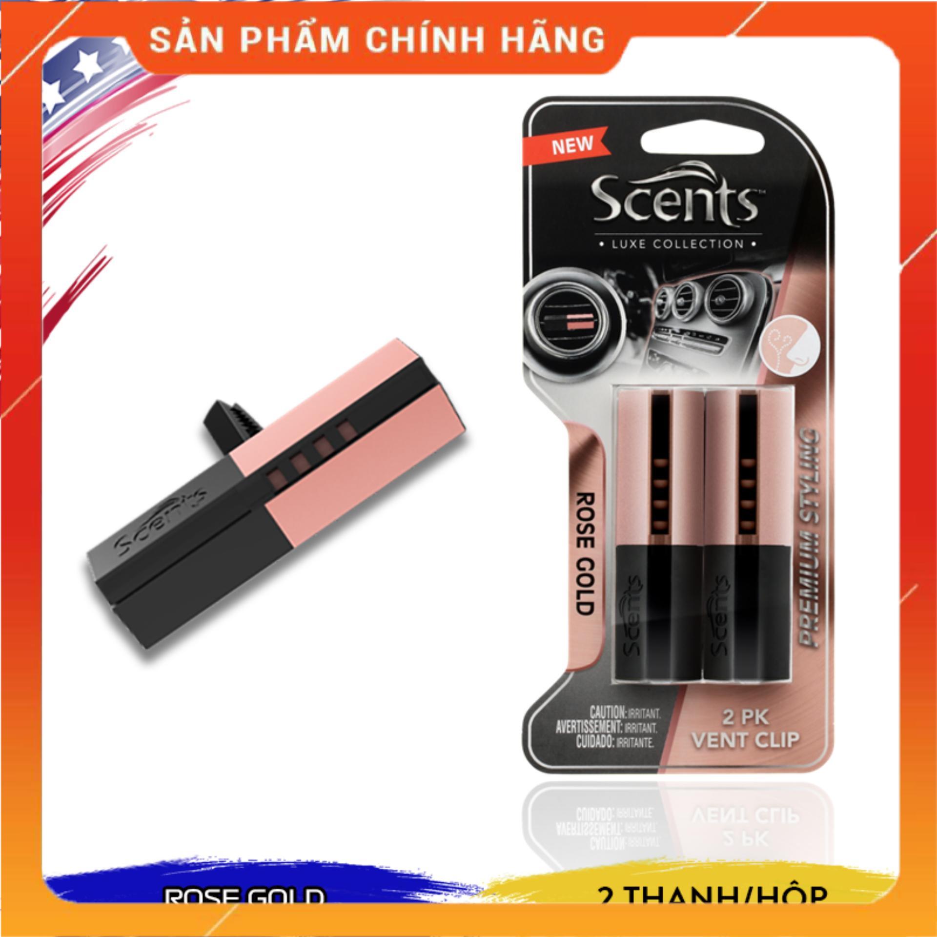 Nước hoa gài cửa gió cao cấp luxe vent stick khử mùi xe hơi - nhập khẩu mỹ - rose gold