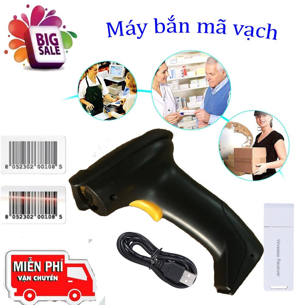 Máy quét mã vạch, may doc ma vach - máy bắn mã vạch không dây cao cấp, máy scan cực nhanh, quét mã vạch hàng hóa,, nhỏ, gọn, tiện dụng, công nghệ laser tiên tiến , sale-50%, bảo hành 12 tháng 1 đổi 1 trên toàn quốc