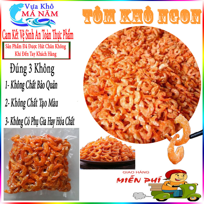 100gr tôm khô lớn, loại ngon dùng thử bao ngọt uy tín chất lượng tại vựa khô má năm. c055