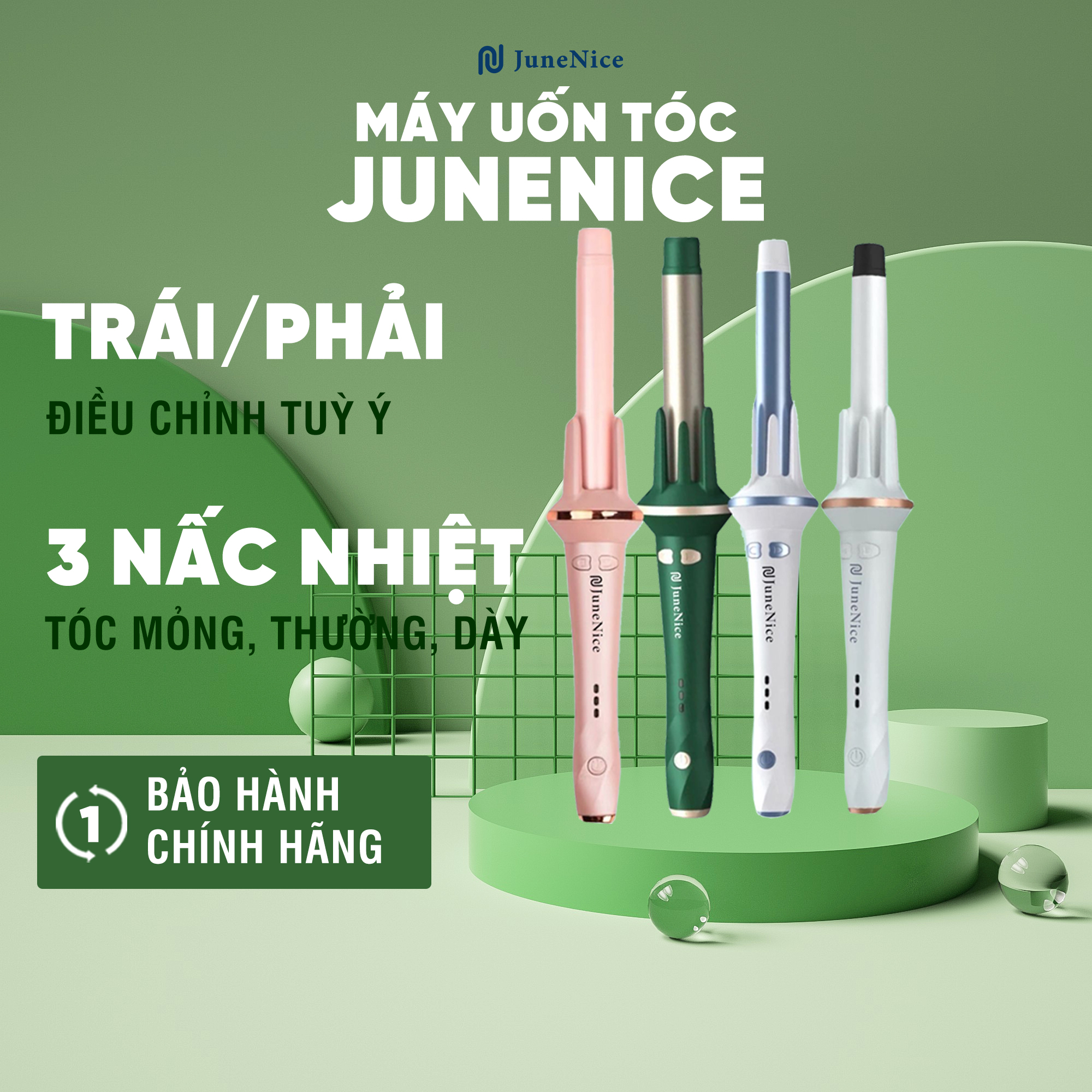 Máy uốn tóc tạo nếp đơn giản dễ dàng, khiến mái tóc bạn trở nên tự nhiên hơn với PTC làm nóng tốt máy uốn JN June Nice