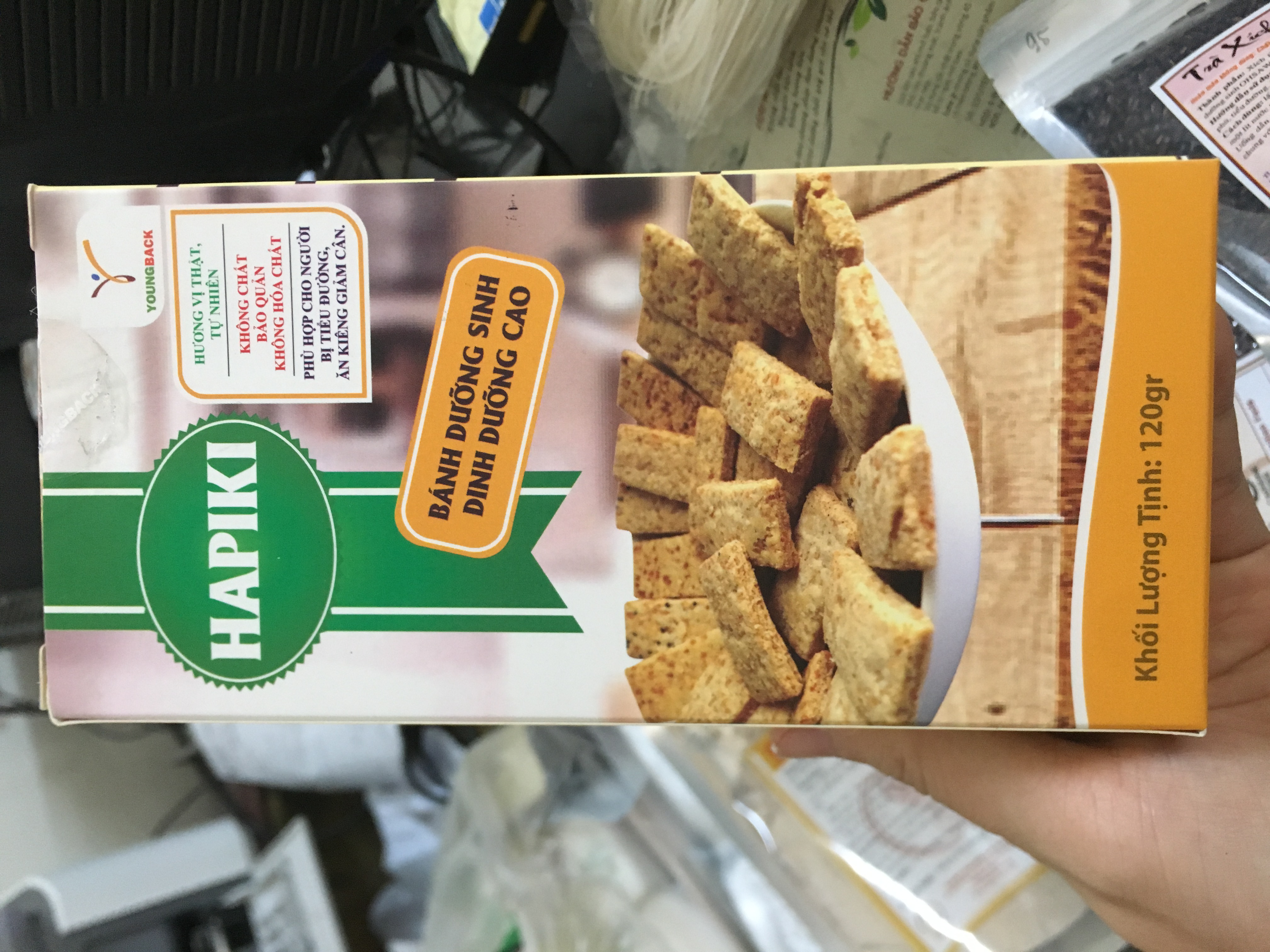 Bánh dưỡng sinh Hapiki, dinh dưỡng cho người tiểu đường, ăn kiêng, giảm cân 120gr