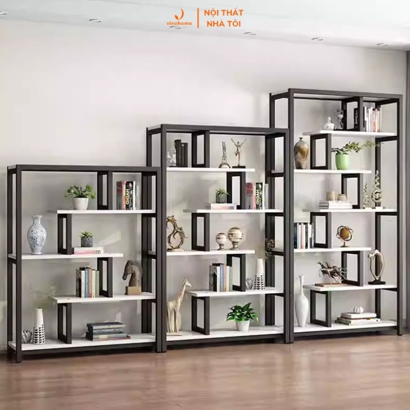 VNH-519 Kệ sắt mỹ thuật, kệ sách, vách ngăn trang trí, trưng bày cho không gian phòng khách,hộ gia đình,...