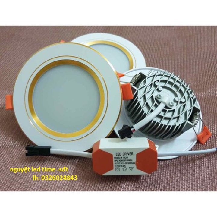 COMBO 5 Đèn âm trần 7w 3 chế độ màu - Bảo hành 2 năm