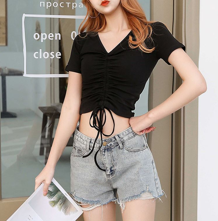 Áo thun nữ dây nhún trước ngực