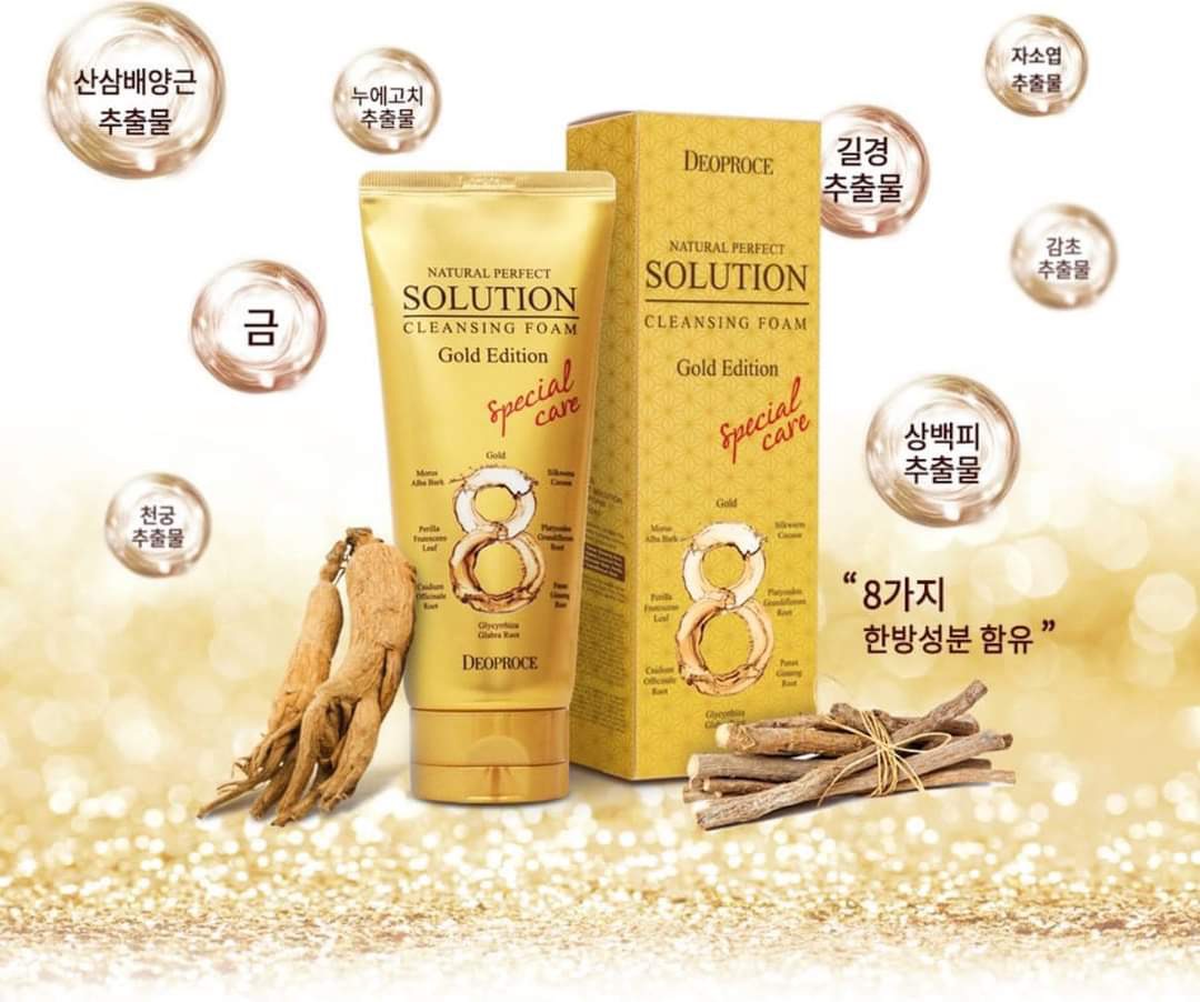 Sửa rửa mặt tinh chất vàng và nhân sâm Deoproce 170g