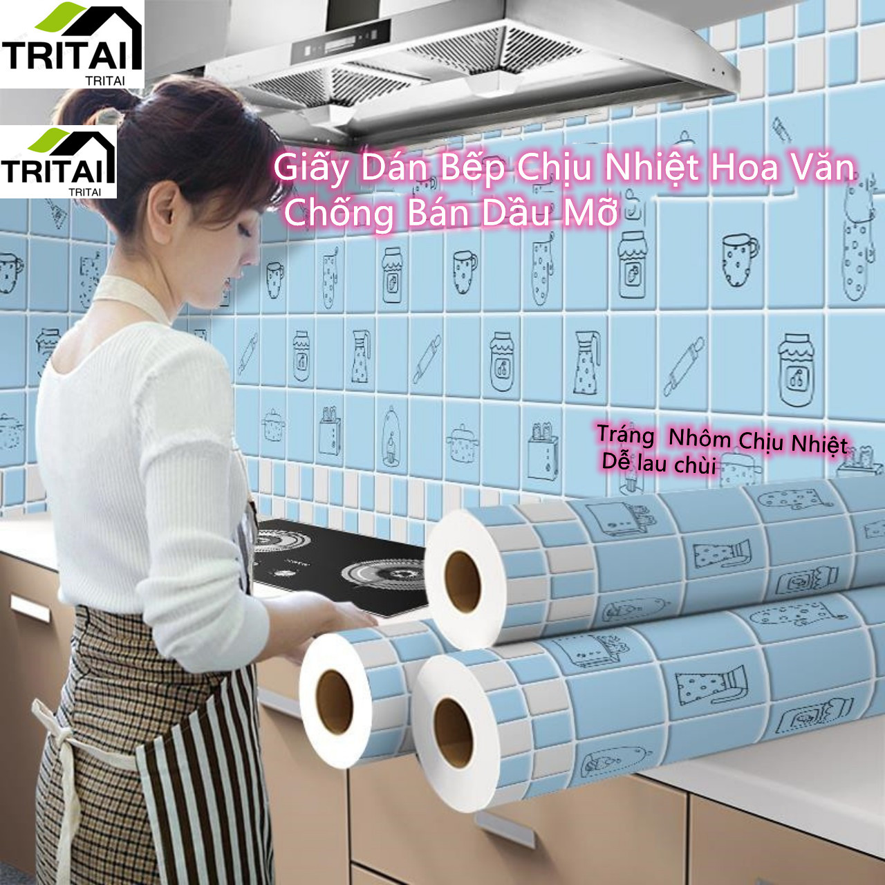 DECAL DÁN BẾP HOA VĂN CHỐNG THẤM DẦU MỠ, Giấy Dán Bếp Tráng Nhôm Chịu Nhiệt Khổ 2.5mX3m, Miếng Decal Dán Tường Bếp Chống Dầu Mỡ