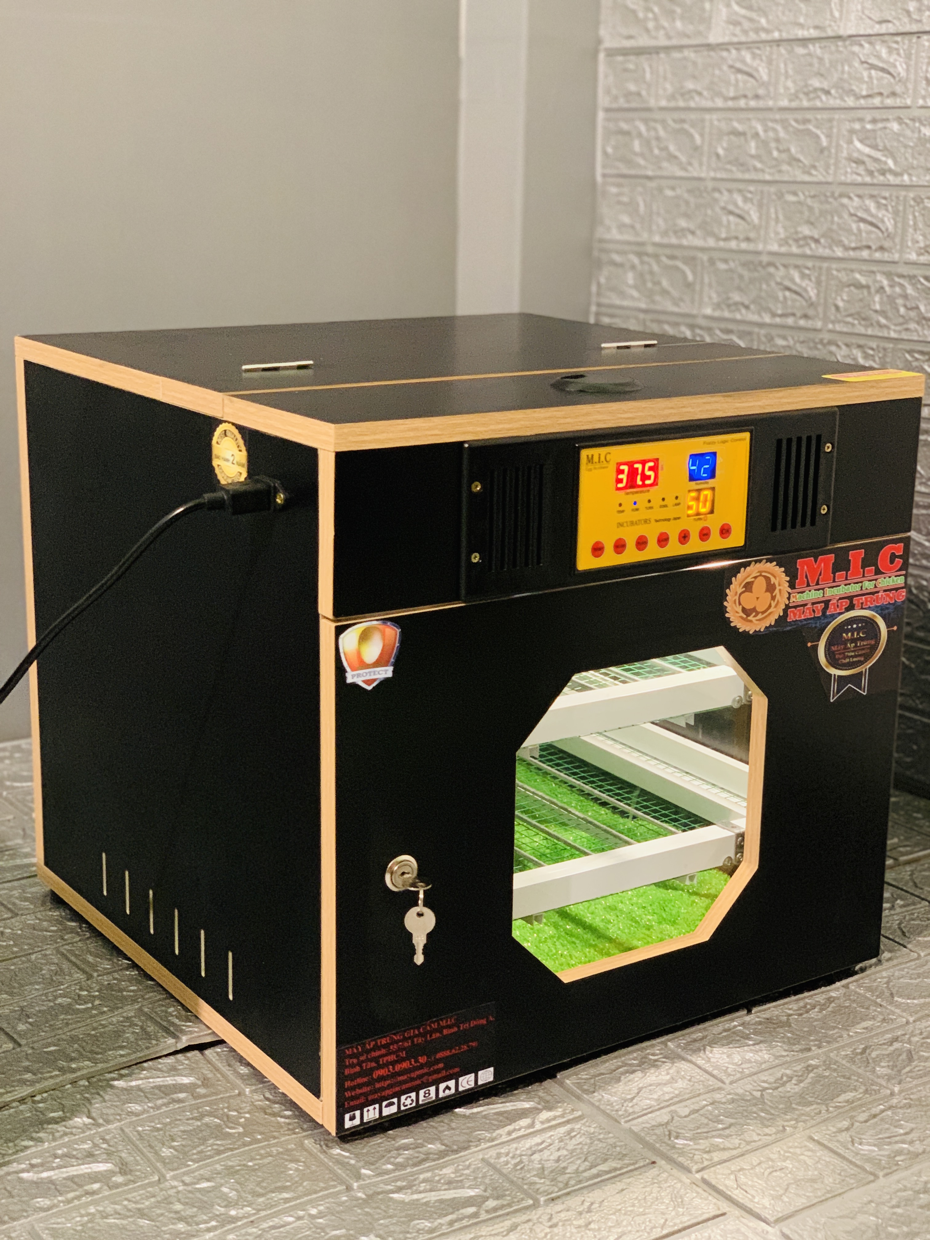 Máy ấp trứng 100 lăn 360 | phun sương | diệt khuẩn | lọc không khí | inverter | chính hãng mic bảo hành 2 năm