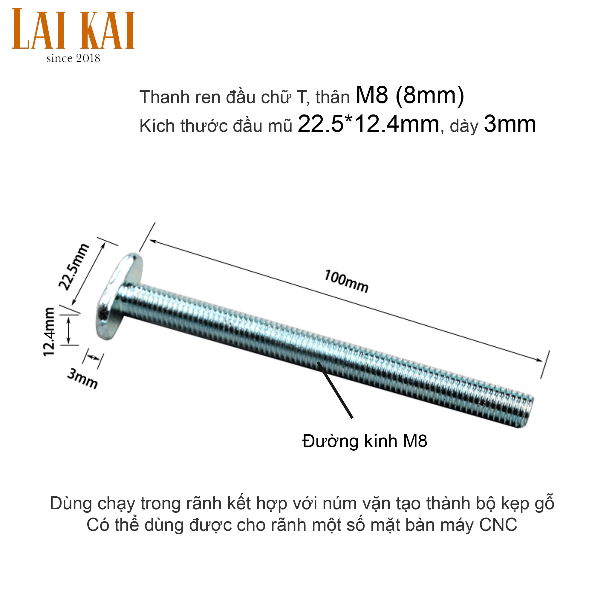 [HCM]Thanh ren đầu T dùng cho ray