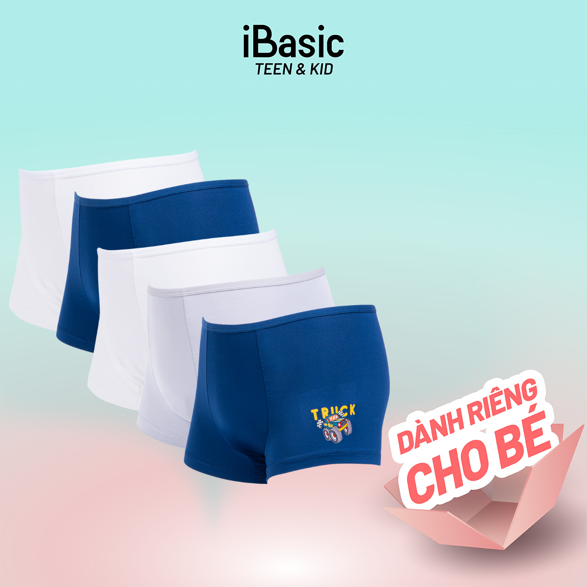  Combo 5 Quần Lót Bé Trai iBasic Thun Lạnh Phom Boxer In Hình PANB031 