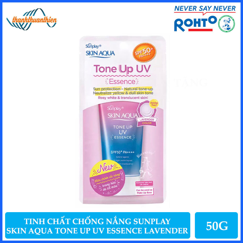 [HCM]Tinh chất chống nắng nâng tông dành cho da khô/thường Sunplay Skin Aqua Tone Up UV Essence Lavender SPF50+ PA++++ (50g)